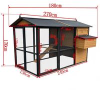 Poulailler en bois d'extérieur extra large de luxe imperméable, poulailler pour cailles et poulets, cage pour animaux de basse-cour