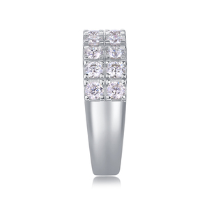Superbe Bague Éternité Double Rangée de Moissanites pour Femme, Bijou de Luxe en Argent Sterling 925 avec <span class=keywords><strong>Pierres</strong></span> <span class=keywords><strong>Précieuses</strong></span> Pavées - Product Image 5