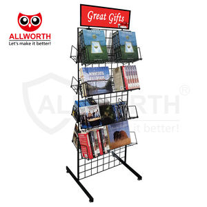 Support de <span class=keywords><strong>catalogue</strong></span> de magazines de poche de conception compacte étagère debout au sol présentoir de littérature à 10 niveaux pour les cabinets médicaux et dentaires - Product Image 3