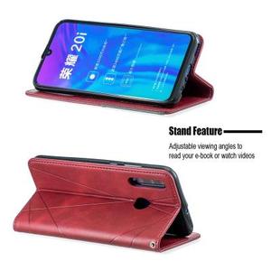Cuoio DELL'UNITÀ di elaborazione + TPU Nobile Plaid Cassa Del Raccoglitore con Slot Per Schede & Stand per <span class=keywords><strong>Huawei</strong></span> <span class=keywords><strong>PSMART</strong></span> + 2019/Honor 10i - Product Image 4