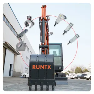 RTX Earth-moving Machinery Excavator Machine 6Ton 6.5Ton Hydraulic Crawler Big Digger Excavator With Various Attachment