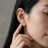 Boucles d'oreilles clous en moissanite VVS 1 carat, serties halo rondes, en argent sterling 925, bijoux en moissanite pour femmes et hommes