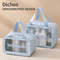 DICHOS grande capacité Portable sac de bain sec humide séparation fermeture à glissière à la mode Double trousse de maquillage étanche trousse de toilette