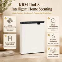 Diffuseur de parfum commercial à détecteur de mouvement radar 800 ml 1500 m² WiFi sans fil avec application 5 niveaux à fixation murale pour hall d'hôtel, logo personnalisé OEM