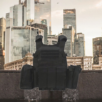 Gilet tactique anti-coupure en nylon à libération rapide, noir, léger, réglable, pour entraînement extérieur, personnalisé, CE ISO, taille unique