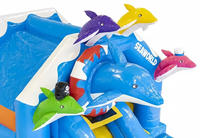 Château Gonflable Toboggan Dauphin Aire de Jeux pour Enfants Intérieur Extérieur Commercial École Maison de Rebond Certifiée CE