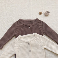 Ensemble de barboteuse d'hiver personnalisée pour nouveau-nés, ensemble de vêtements en tricot de coton pour bébés de 0 à 3 mois, pull-over unisexe en tricot, barboteuse pour nouveau-né