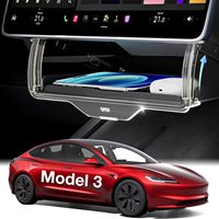 Boîte de rangement sous l'écran en silicone de luxe 2025, organiseur de console centrale avec tapis antidérapant pour Tesla Model 3 2016~2025