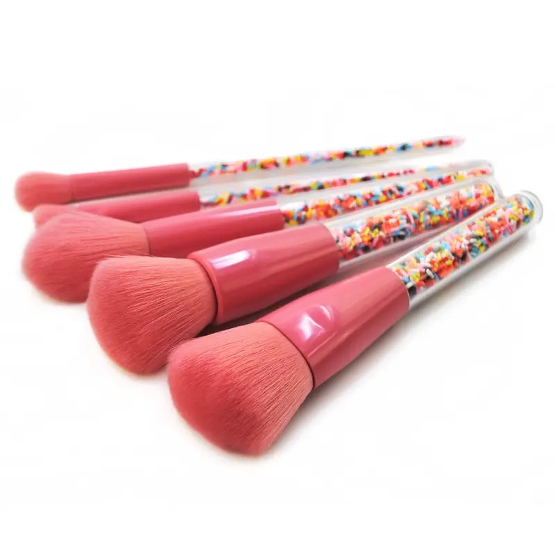 Cheap Wholesale High Quality Make Up Brushes Vegan New Design Private Label Pink Face Makeup Brush Set 5 Pcs Custom Logo