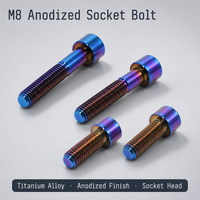 Baut Kepala Soket Titanium Alloy Tengri M8 Anodized, Sekrup Metrik Allen Key, OEM Grosir, Perlengkapan Proyek, Pasokan Massal