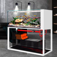 Aquarium de style industriel à filtration par le fond, réservoir en verre extra clair pour salon et maison, aquarium planté pour poissons d'eau douce