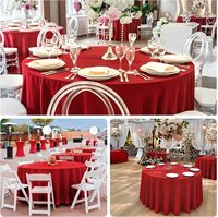 Nappe Damassée Moderne Haut de Gamme, Nappe de Table Rouge Uni de Qualité Supérieure pour Événements Domestiques, Réunions, Hôtels, Nappes Bordeaux
