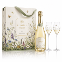 Boîtes cadeaux portables de luxe pour bouteilles de vin avec emballage rigide et poignée pour la présentation de bouteilles de vin et de verres à vin