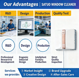 Robot Limpiador Ultrasónico Inteligente para el Hogar, 7000pa, Robot de Limpieza de Ventanas de Vidrio y Eléctricas de Gran Altura con Control Remoto para Hoteles y Automóviles - Product Image 3