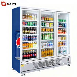 商用三门饮料冷藏柜大型展示冰箱啤酒饮料冰箱透明款 - Product Image 1