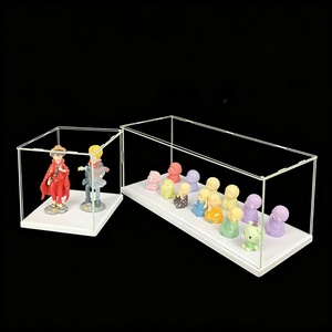 Vente en gros de boîtes de rangement modernes en acrylique transparent anti-poussière avec éclairage LED pour figurines, voitures miniatures, blocs de construction, présentoir - Product Image 1
