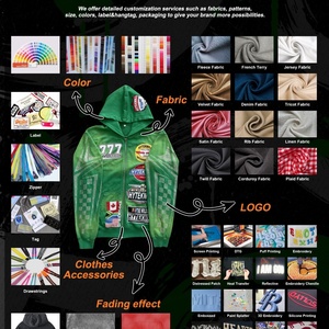 TOPSHOW Sweat à capuche surdimensionné en coton délavé à l'acide, lourd, noir, personnalisé, brodé, pour homme, de haute qualité - Product Image 5