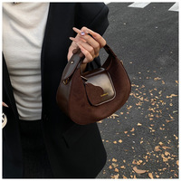 Sacs à main en daim souple à motif rétro pour femme, imperméables, avec fermeture à glissière, bandoulière légère et détails en cordon