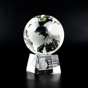 Pujiang WZ di alta qualità chiaro K9 globo di cristallo premi personalizzato <span class=keywords><strong>3d</strong></span> cristallo di vetro terra globo con base per il regalo - Product Image 2