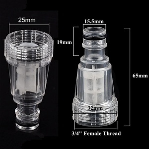 GHT 3/4" Thread Pipe Connect Fitting Water Hose Female <b>Adapter</b>, ABS Hose Quick Connector with Water Filter - Product Image 3