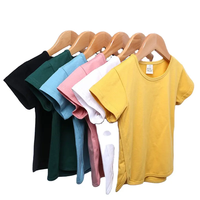 Oem Service Hotsale Geverfd Biologisch Katoen Baby T-Shirt Biologische Kinderen T-Shirts Kids T-Shirts Effen T-Shirts Voor Kinderen