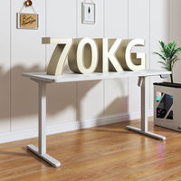 Cadre de bureau électrique réglable en hauteur DIY à moteur unique 720-1180mm 70kg, structure ergonomique en acier noir, blanc, gris