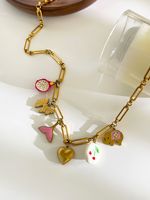 Designer 18K Goud Roestvrij Staal Pvd Verguld Veel Charmes Hart Fruitstrik Dier Schattige Hanger Ketting Ketting Sieraden Vrouwen