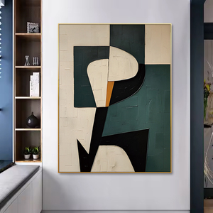Grande Quadro Astratto con Texture Beige e Verde Arte Minimalista da Parete Pittura Moderna Astratta su Tela - Product Image 4