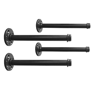 RHETECH resistente industriale decorativo in ottone tubo staffa di scaffale rustico nero per industriale scaffalature per tubi Hardware - Product Image 2