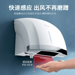 Interhasor Wall-Mounted Hand Dryer 1800W Electric Automatic Sensor For Toilets Restrooms Hotels Malls - Product Image 2