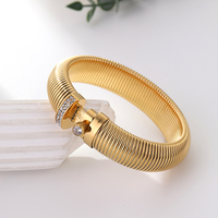 Brazalete de Diseño Geométrico de Acero Inoxidable de Lujo, Chapado en Oro, Resistente al Agua, con Cadena y Eslabones, Accesorios de Joyería para Compromiso