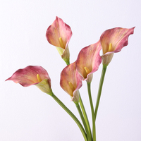 Fleur de Lys Calla Artificielle de 75cm de Long, Tige Unique, Pu Real Touch, Fleurs pour Décoration de Mariage et Maison