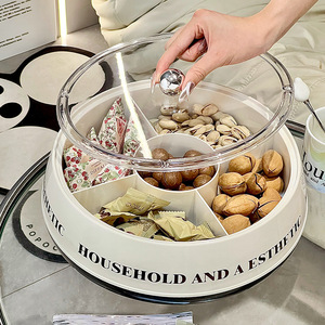 <b>Rotating</b> Fruit Plate Plastic 5 Compartment Snack Tray For Home Living Room <b>Coffee</b> <b>Table</b> Dried Fruits Nuts Candies Storage - Product Image 3