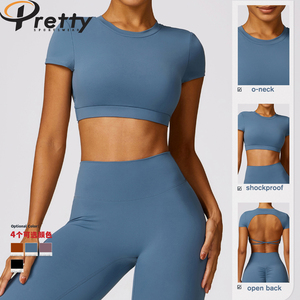 2024 nuovo arrivo Set <span class=keywords><strong>Fitness</strong></span> da donna in palestra traspirante abbigliamento sportivo Yoga Crop top + Leggings Set Yoga Set Yoga da donna - Product Image 2