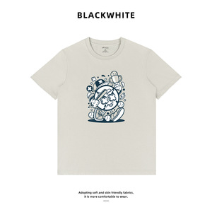T-shirt à manches courtes imprimé dessin animé de baseball américain, marque de mode unisexe, haut de sport décontracté simple, Tiktok Single <span class=keywords><strong>Q</strong></span> - Product Image 1