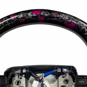 Volante de Fibra de Carbono Forjado en Rojo Rosa para <span class=keywords><strong>Toyota</strong></span> LC300 Mark X Tacoma 200 Hiace 79 RAV4 N70 Innova Axio Crown Prius Prado - Product Image 3