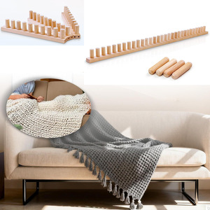 Wooden Knitting <b>Frame</b> For Scarf And Blanket DIY Three Section Freely Combinable Hand Weaving Tool Home Office Use - Product Image 1