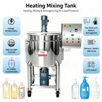 Cuve de mélange à double enveloppe de 100 L pour petite production, machine de fabrication de shampoing de niveau d'entrée, cuve de mélange et d'homogénéisation à chauffage par enveloppe