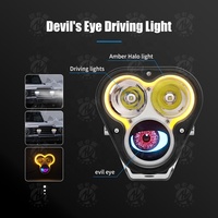 Luces de Coche Ojo de Diablo LED Impermeables Estilo Rockero para Conducción Antiniebla, Accesorios Decorativos Dinámicos para Camioneta Todoterreno y Motocicleta