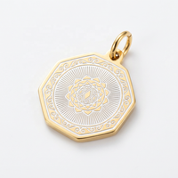Pendentif breloque personnalisé en acier inoxydable Yiwu Aceon, motif filigrane gravé, texture nœud celtique, floral, géométrique, feuille de vigne
