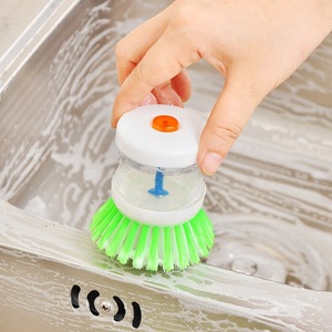 Hydraulic Dishwashing Brush With Soap Dispenser Nylon Bristles Kitchen Cleaning Tool - Product Image 2