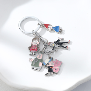 2 Nuovi Portachiavi in Metallo di Alta Qualità con Design Anime Gravity Falls Dipper <span class=keywords><strong>Mabel</strong></span> Waddles per Zaini - Product Image 5