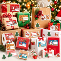 Étiquettes autocollantes personnalisées durables et écologiques pour cadeaux de Noël, pour supermarchés/épicerie, emballages en papier - Matériel acrylique