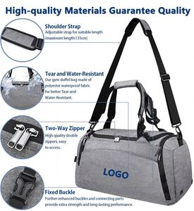 Bolsa de Viaje Impermeable para Gimnasio, Bolsa de Fin de Semana para Hombre y Mujer, Mochila con Compartimento para Zapatos, Bolsa de Viaje de 40L - Product Image 4