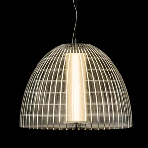Luxury Vintage Metal Chrome Silver Chandelier Lighting Rattan Lamp Cage LED Pendant Light Pendant for Contemporary Kitchen