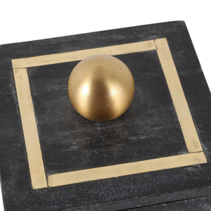 Scatola Portaoggetti Minimalista in Marmo con Coperchio Intarsiato in Ottone, Organizzatore per Gioielli, Decorazione Moderna per la Casa - Product Image 5