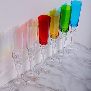 Lot de Verres à Boire Colorés en Gros – Flûtes à <span class=keywords><strong>Champagne</strong></span> et Gobelets à Vin en Cristal à Long Pied Tendance - Product Image 2