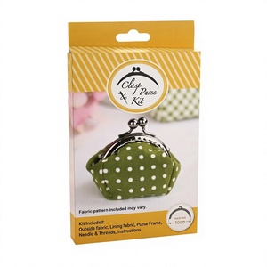 Kit de couture fait main pour sac à main à fermoir avec cadre métallique durable et tissu doux, idéal pour les débutants - Product Image 2