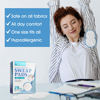 Pour ALIVER 28 Pièces Lingettes Jetables Respirantes en Coton Anti-Transpiration pour Aisselles Ultra Absorbantes Anti-Taches Soins Personnels et Beauté