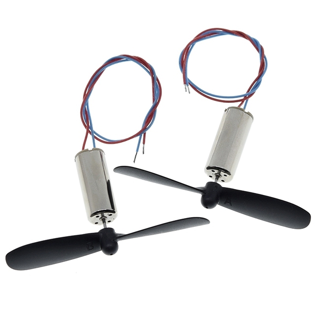 TZT 1set=2pcs DC3.7-4.2V 716 7*16MM Micro DIY Helicopter Coreless DC Motor With Propeller Great Torque High Speed Motor